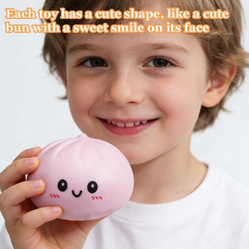 2pcs New Product Smiley Face Big Cage Baozi Kneading Music Decompression Simulation Large Baozi Toy Kneading Music Slow Rebound