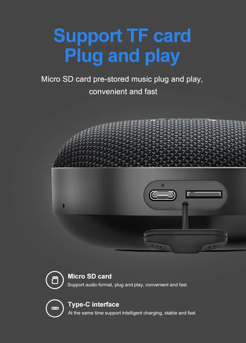 Portable Caixa De Som Bluetooth Speaker Wireless Radio FM Subwoofer Sound Box Music Bass Woofer Mini Waterproof Small Mp3 Column
