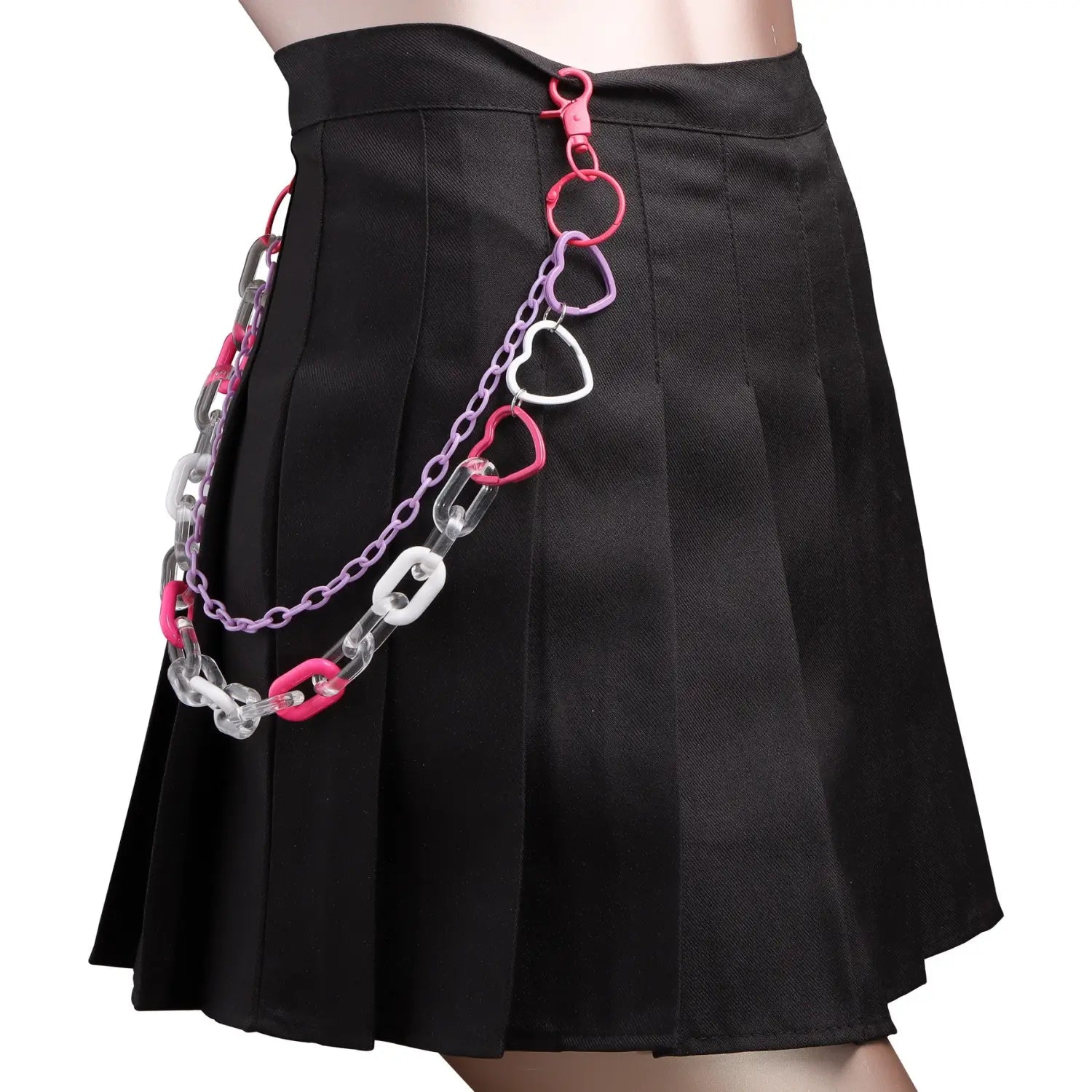 Bohemian Rainbow Resin Chain Keychains Men Women Hip Hop Waist Chain Multicolor Acrylic Flower Pants Trousers Chain Punk Jewelry