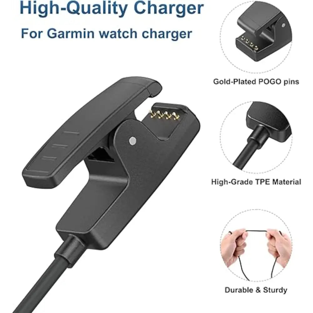 For Garmin Forerunner 735XT 235 35 64 230 630 645/645 Music Approach S20/G10 Smartwatch Replacement Charger Charging Clip Cable