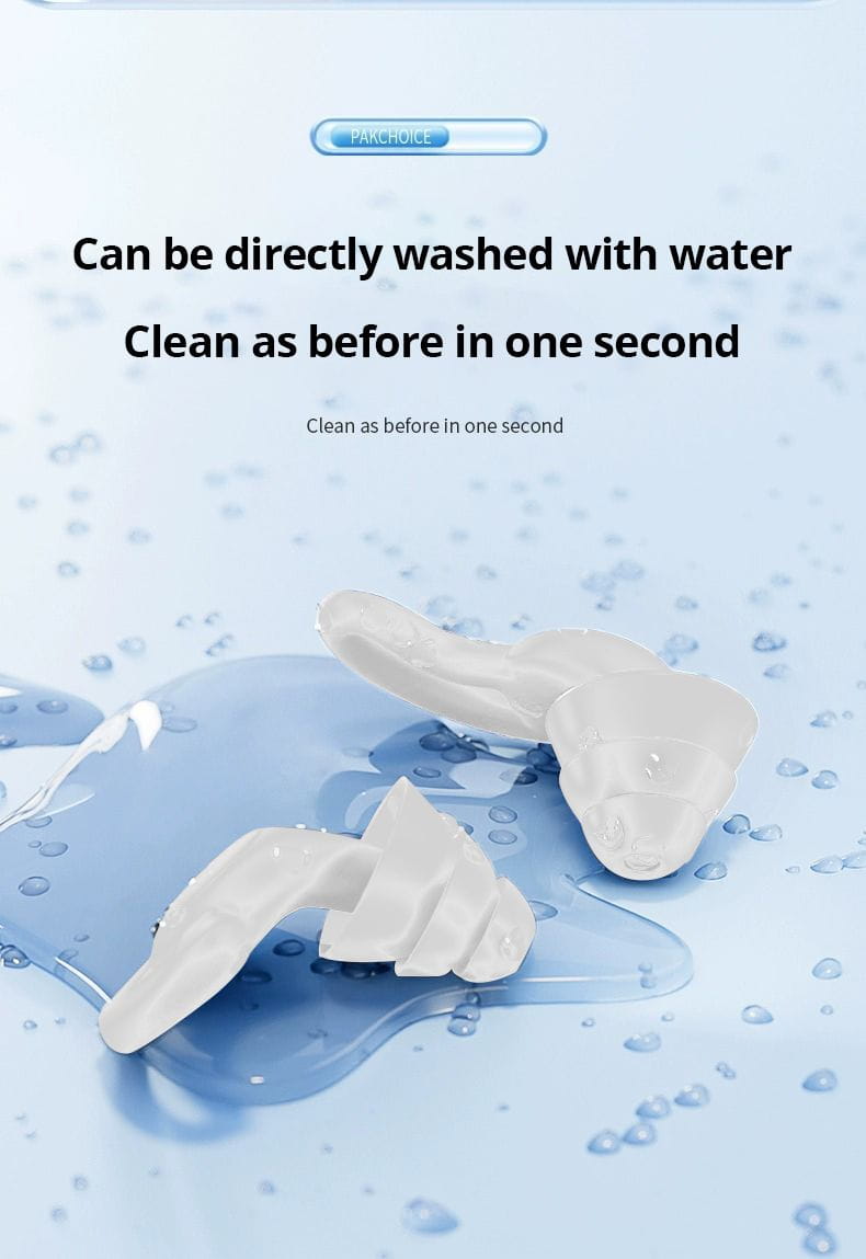 Soundproof Earplugs Three Layer White Silicone Earplugs Waterproof Swimming Earplugs Sleep Noise Reduction