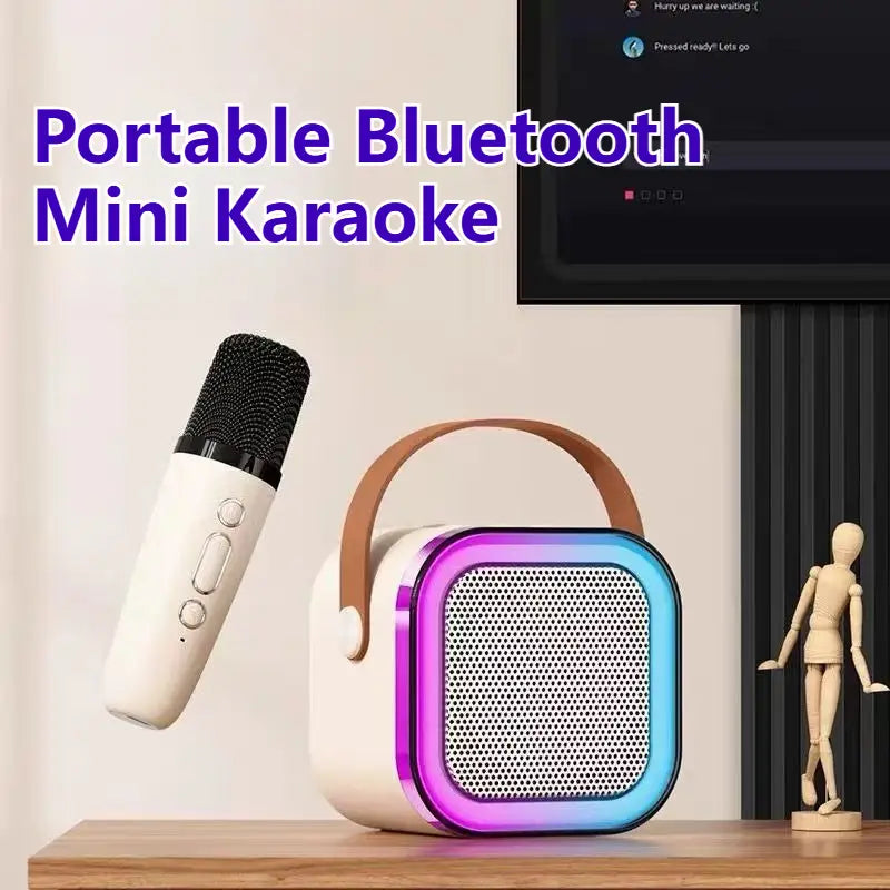 Karaoke Machine for Kids Adults Portable Bluetooth Mini Karaoke Microphone Singing Speaker Player with Wireless Mic,Home Party