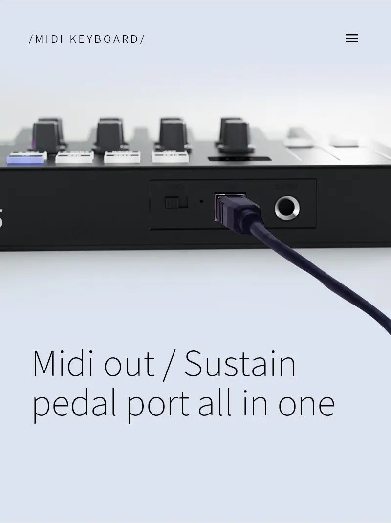 M-VAVE MIDI Pad Controller Keyboard USB 25 Key Mini RGB Drum Pads 8 Knobs and Music Production Software Assignable Knobs