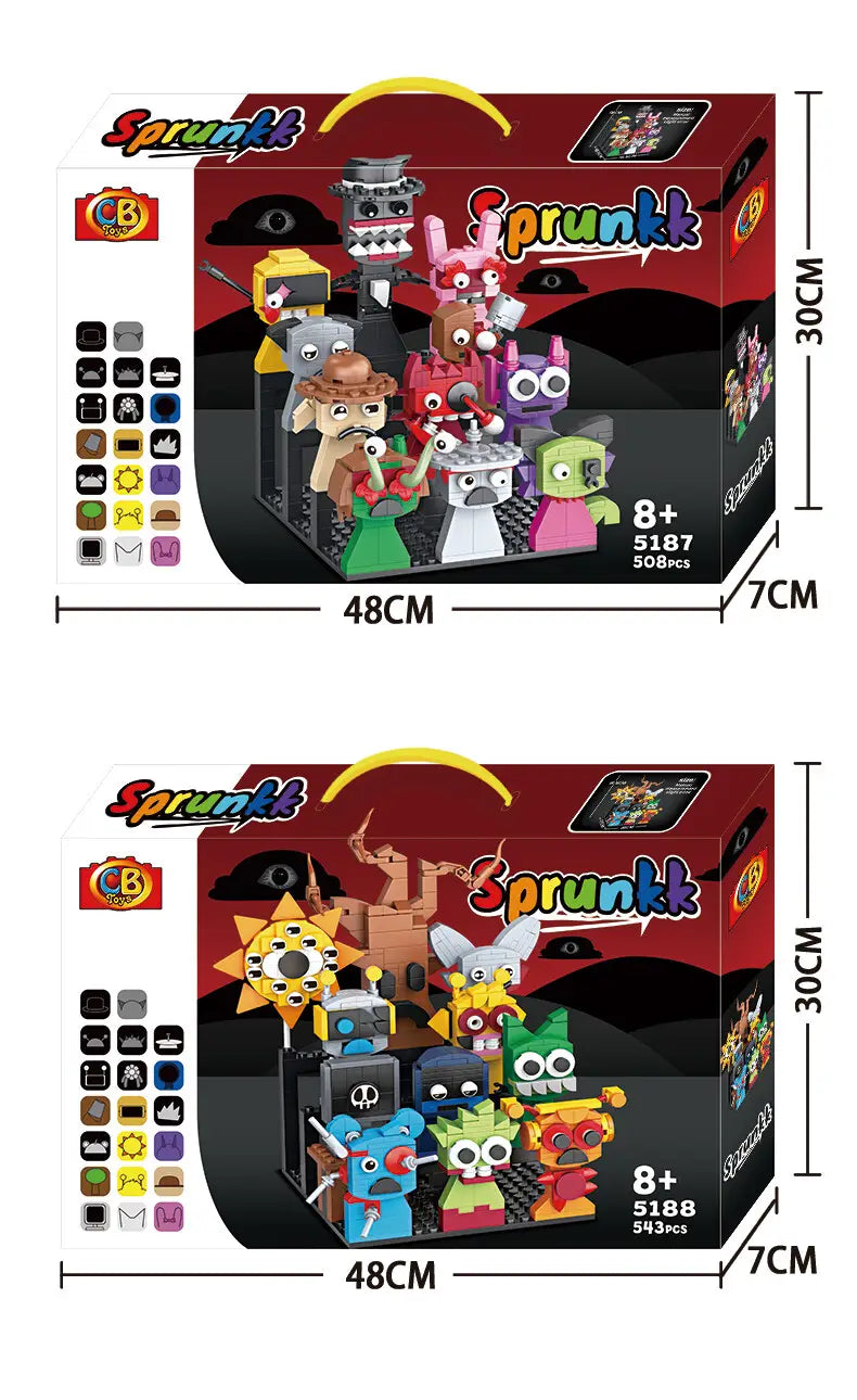 Moc Game Sprunki Building Blocks Horror Anime Music Game 2 in 1 Friends Figures Bricks Toys Sets Birthday Christmas Gifts