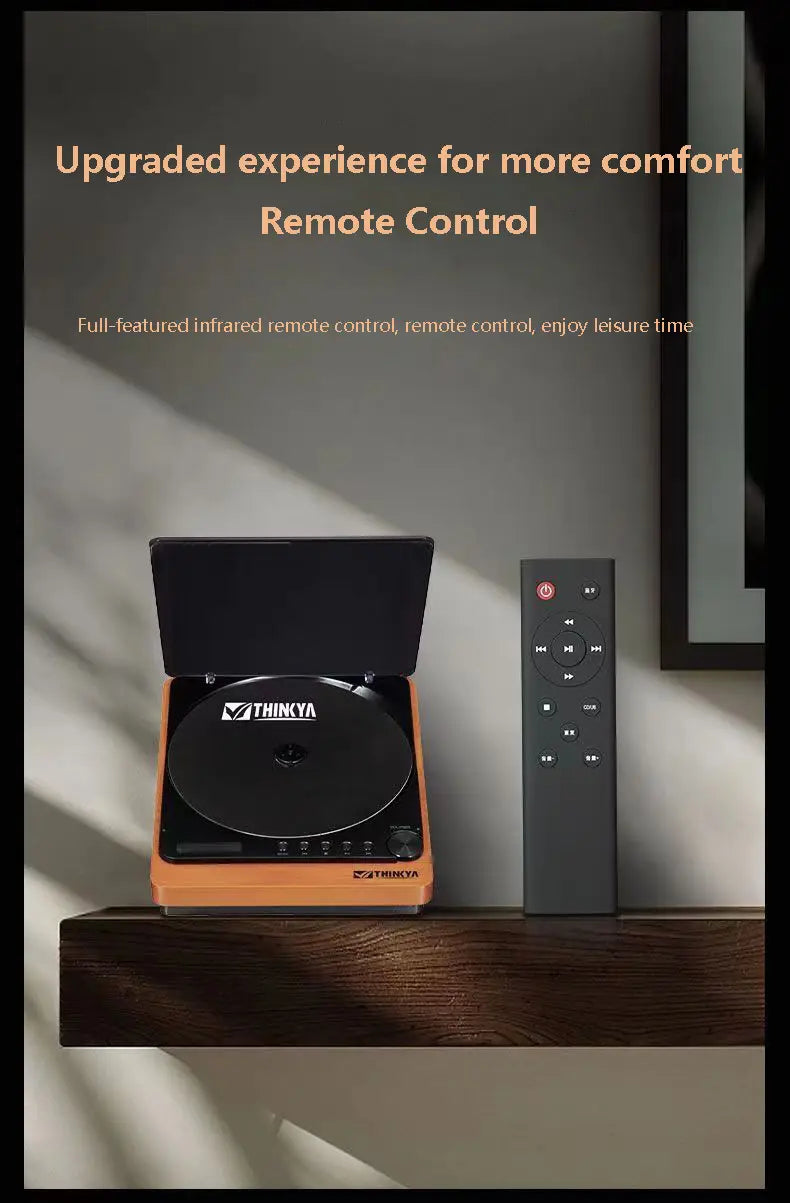 Wooden HIFI CD Player Bluetooth 5.1 Digital Optical Output USB Lossless Playback Wooden CD Music Player Infrared Remote Control