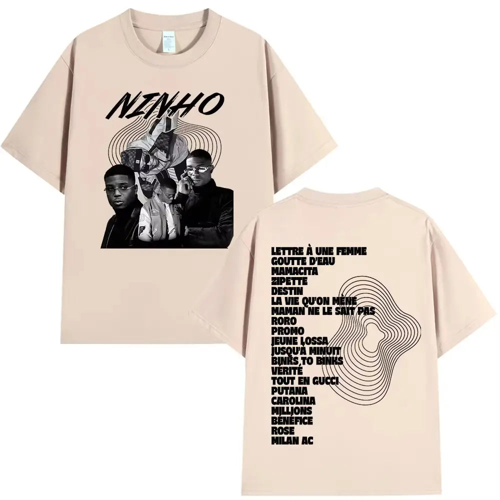 Rapper Ninho Jefe Graphic T-shirt Hip Hop Pop Music Fashion Oversized T-shirts Men Women Casual Cotton O-Neck T Shirt Streetwear
