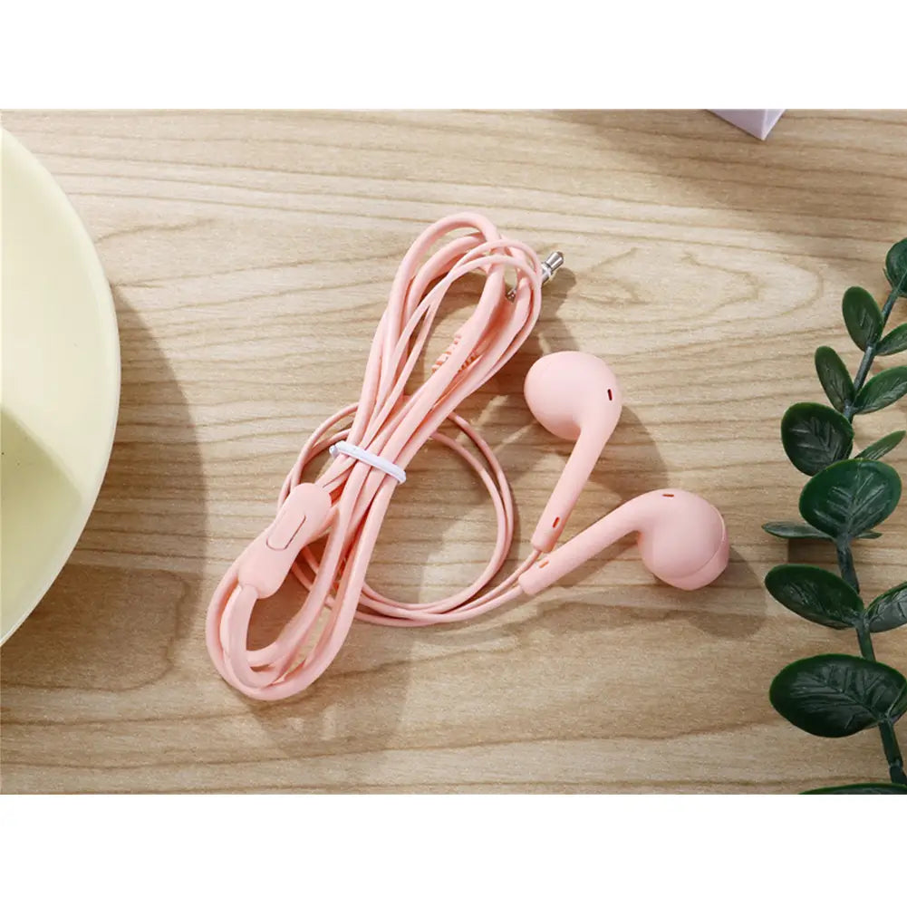 3.5mm Wired Headset Macaron Earphone In-Ear Headphone Music Multicolors 1.2m with Microphone Earphones Universal for Smart Phone