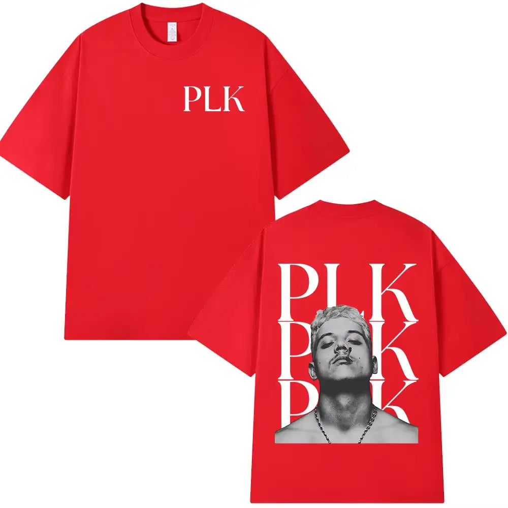 Rapper PLK Portrait Graphics Cotton Music Tshirt Men 2026 New Summer Hip Hop Unisex Short Sleeve Shirt Fan Gifts