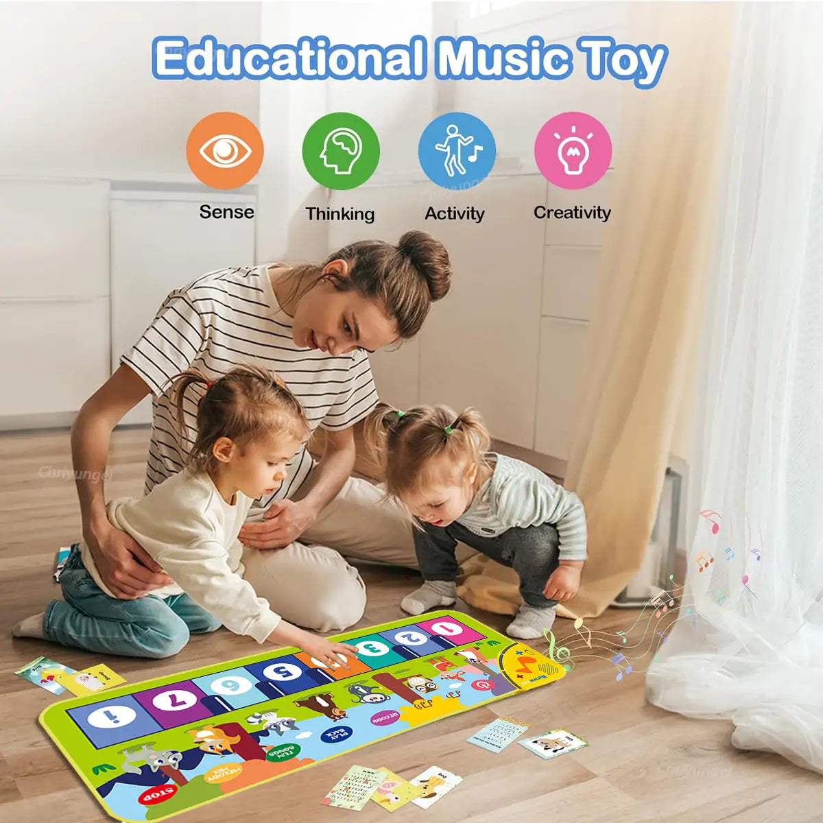 Piano Mat for Kids Kids Toddlers Floor Keyboard Dance Mat Baby Fitness Play Musical Carpet Music Instrument Toys Girl Boy Gift