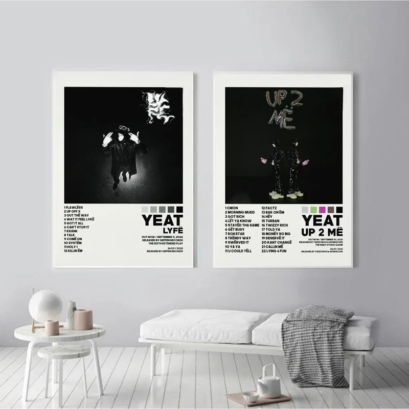 Yeat Posters 2093 AfterLyfe Up 2 Me Tracklist Music Album Poster Prints Canvas Painting Wall Art Picture Living Room Home Decor