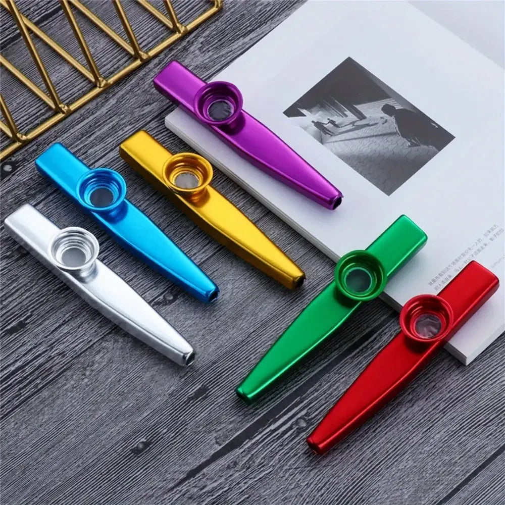 Metal Kazoo Accompaniment for Guitar Ukulele Beginner Simple Easy-to-Learn Instrument Portable Whistle Musical Device Gift Set
