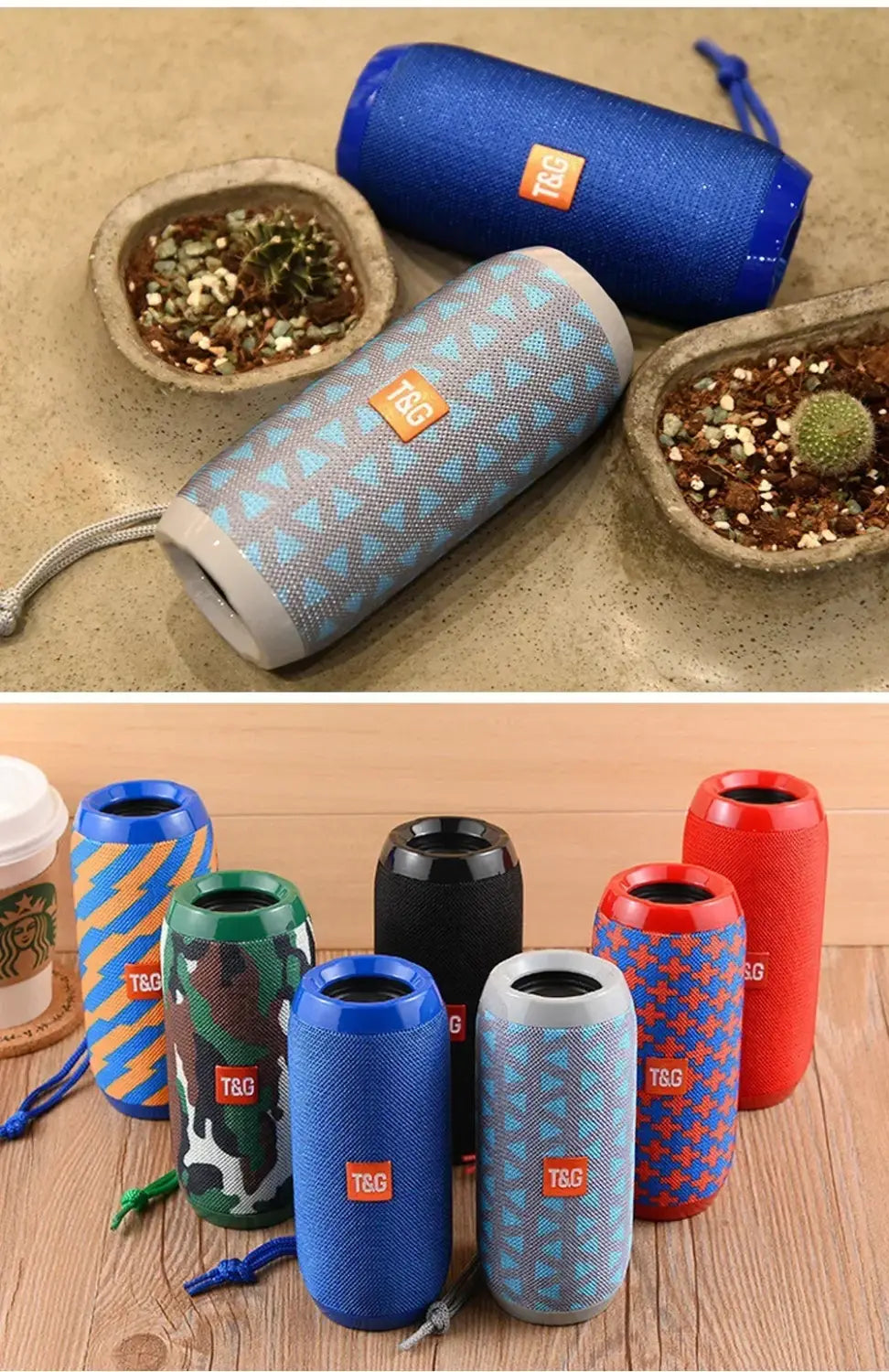 TG117 Portable Bluetooth Speaker TWS Wireless Dual Bass Outdoor Column Boombox FM AUX TF Card Music Player For Camping Riding