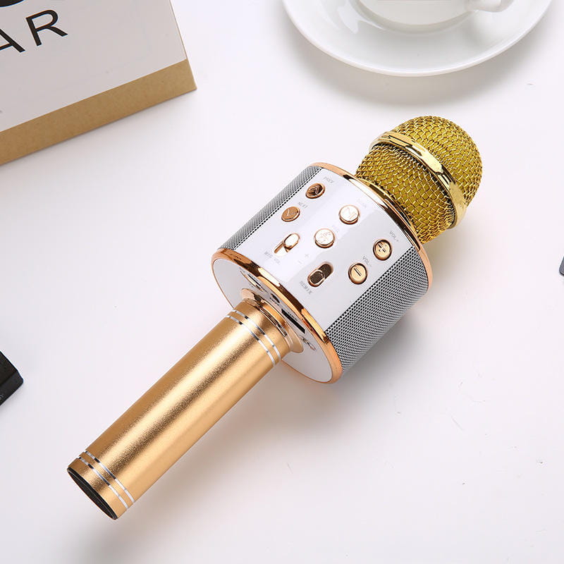 Wireless Karaoke Microphone Bluetooth Speaker Multi-Function Controls 5-in-1 portable Handheld Mic for singing For Party