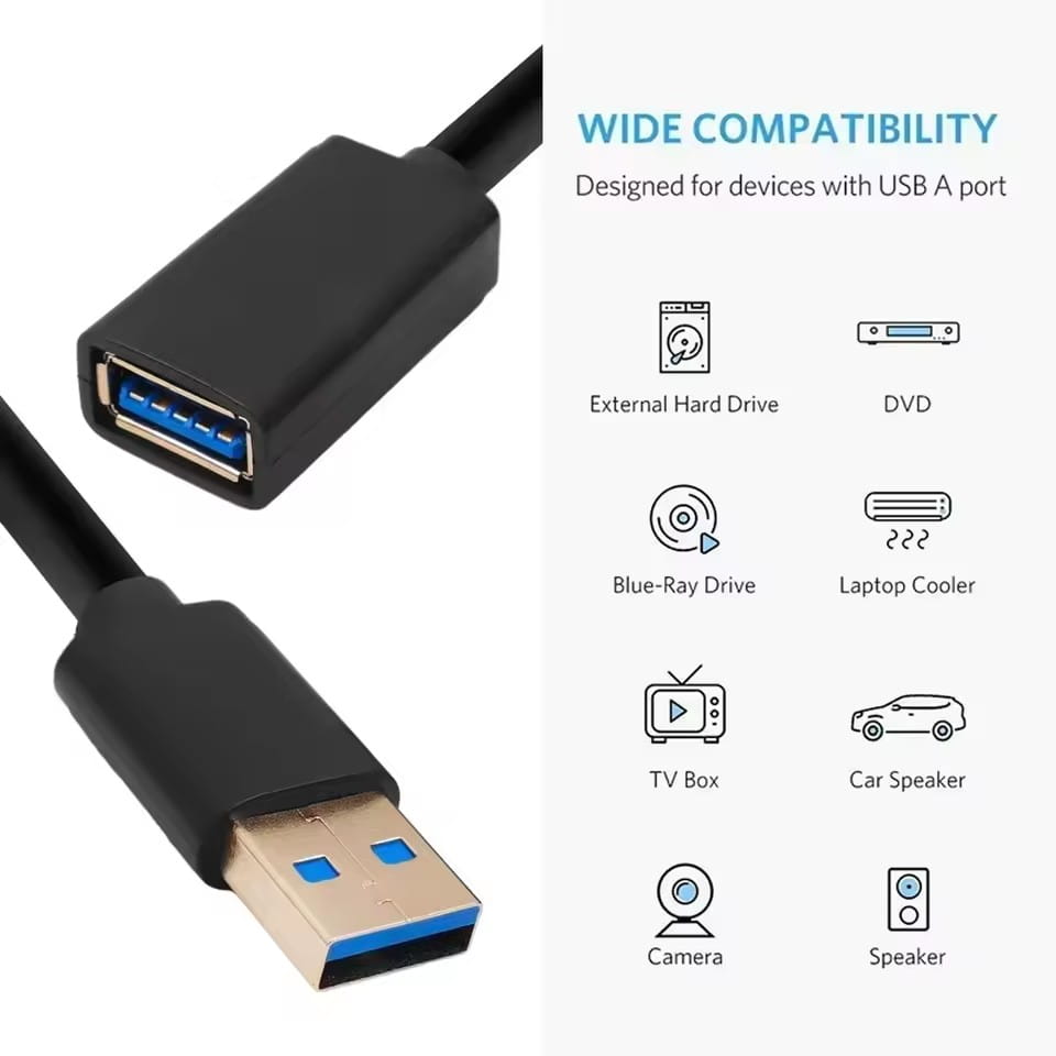 USB 3.0 Extension Cable For Smart TV PS4 Xbox High Speed Data Sync Extender Cord Wire USB 3.0 2.0 Fast Transfer Cable 1/1.5/2/3M