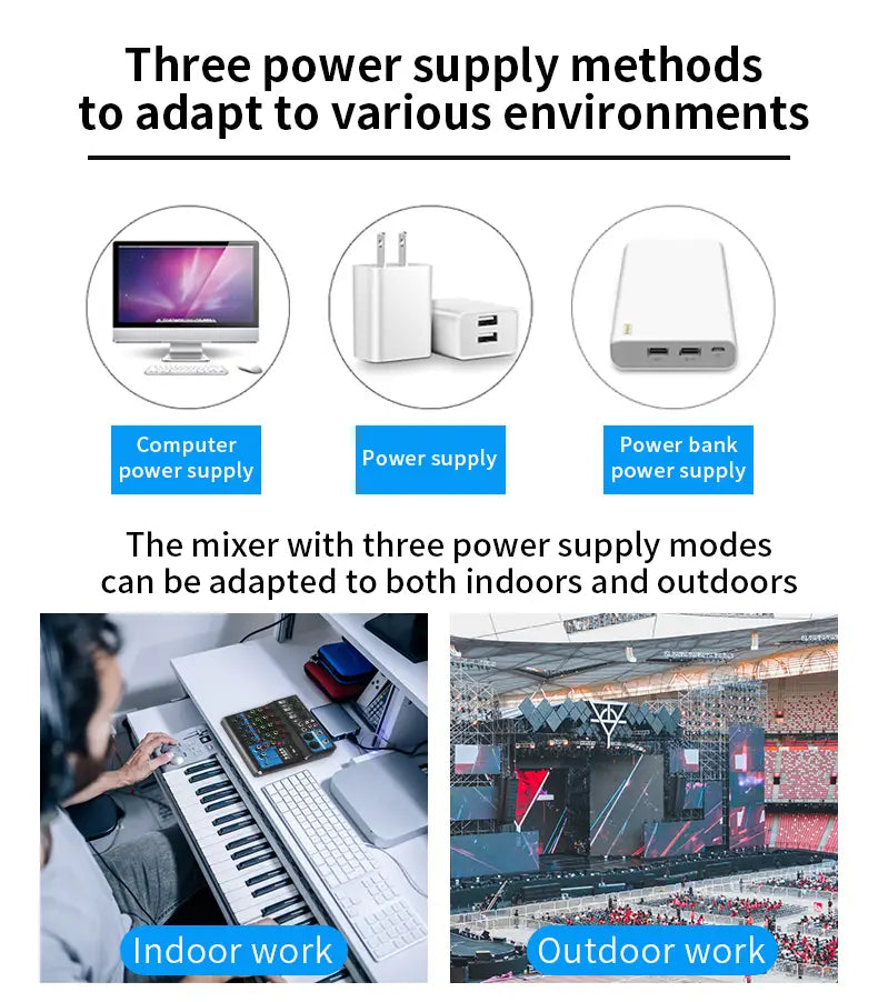 5 - Way Computer Recording Free Drive Sound Card Mixing Console Mixer Audio Professional Pro Audio Equipment Interface Processor