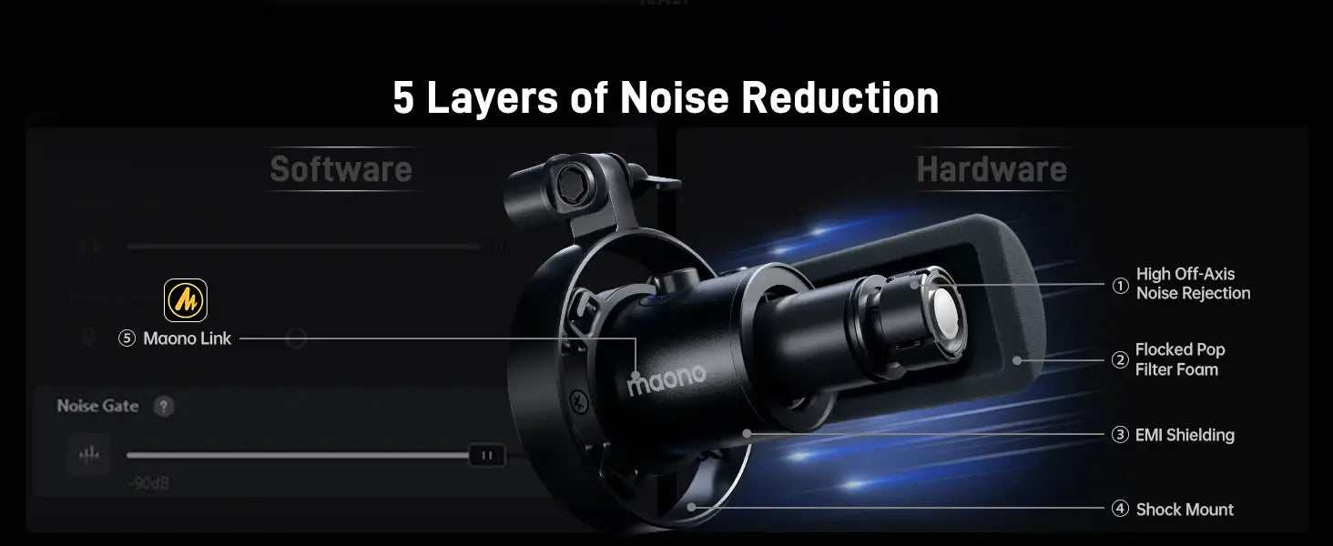 Maono PD300X Dynamic Microphone XLR USB Podcast Recording Mic 192kHz24bit For Content Creation Home Audio Studio Noise Reduction