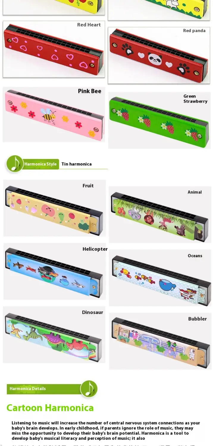 Harmonica Toy for Children - Educational Musical Instrument for Preschool Children Beginner Blowing Toy for Creative Learning