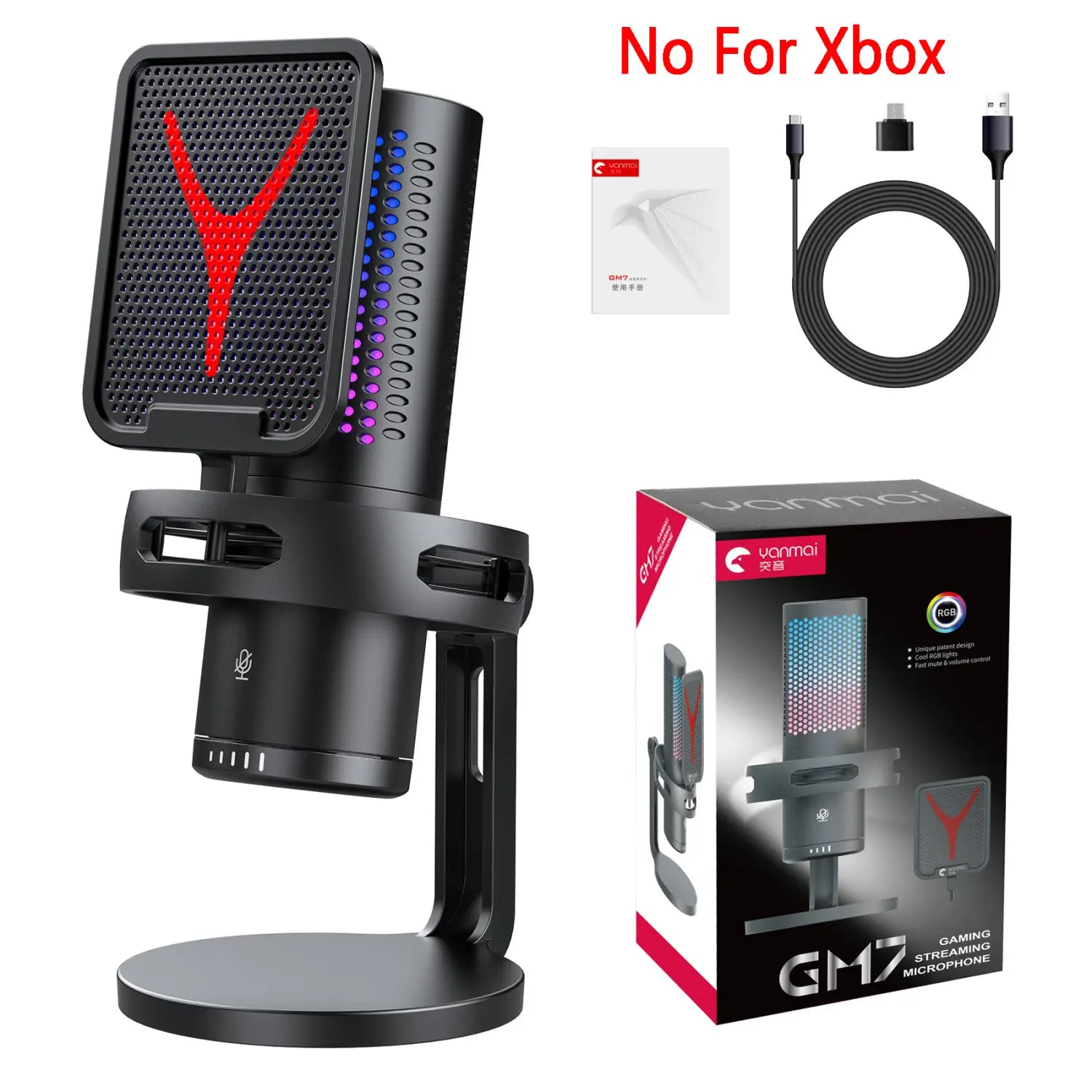 Computer Professional Gaming Condenser Microphone Karaoke Mic PC Laptop USB Wired Live Streaming Podcast Studio Mike Kit Gamer