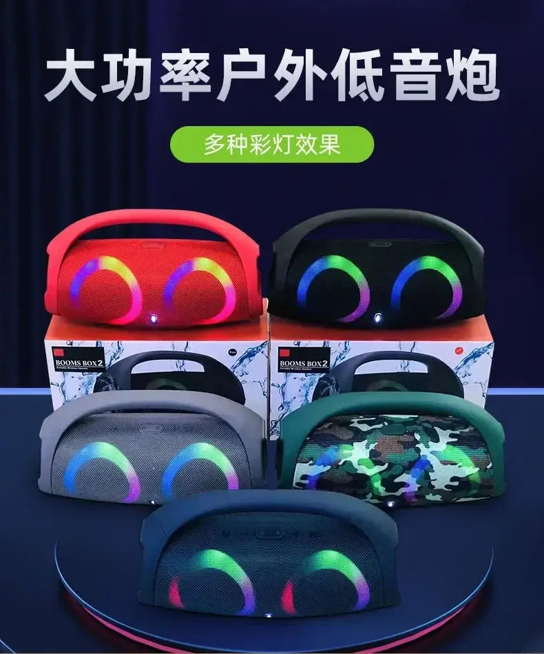 100W High Power Bluetooth Speaker Portable RGB Colorful light Waterproof Wireless Subwoofer 360 Stereo Surround TWS FM Boombox