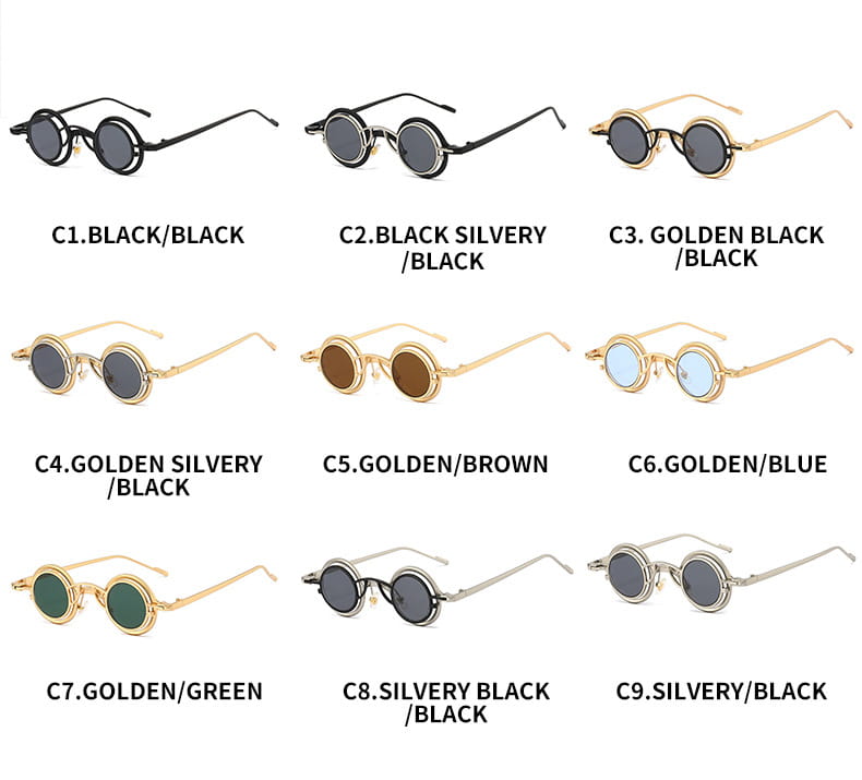 New Round Sunglasses Unisex Women Men Steampunk Glasses Personality Hip-hop Fashion Sun Shades UV400 Small Eyewear