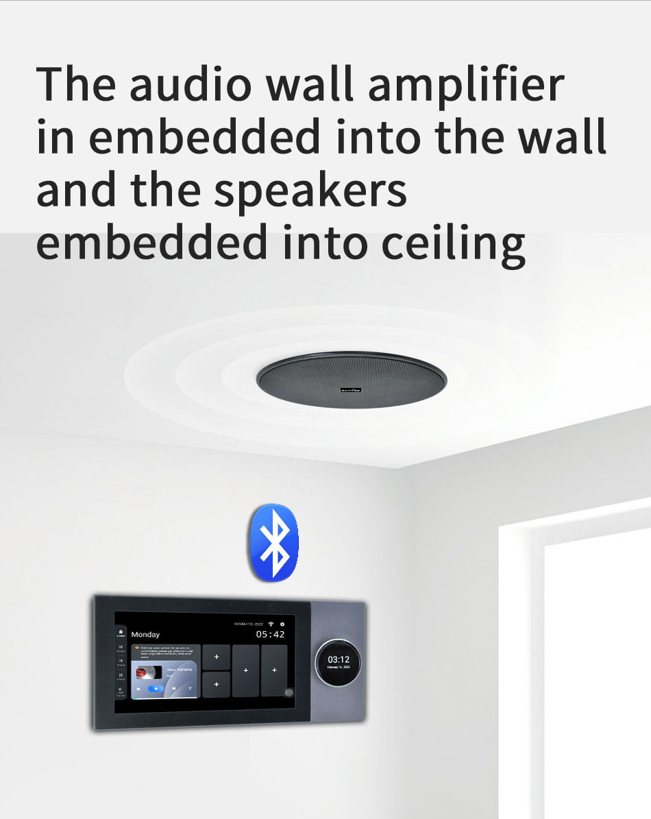 Audio Set Smart Home Theater TUYA Wall Sound Amplifier WiFi Touch Screen Android Power Amp Bluetooth 6’’’ Stereo Ceiling Speaker