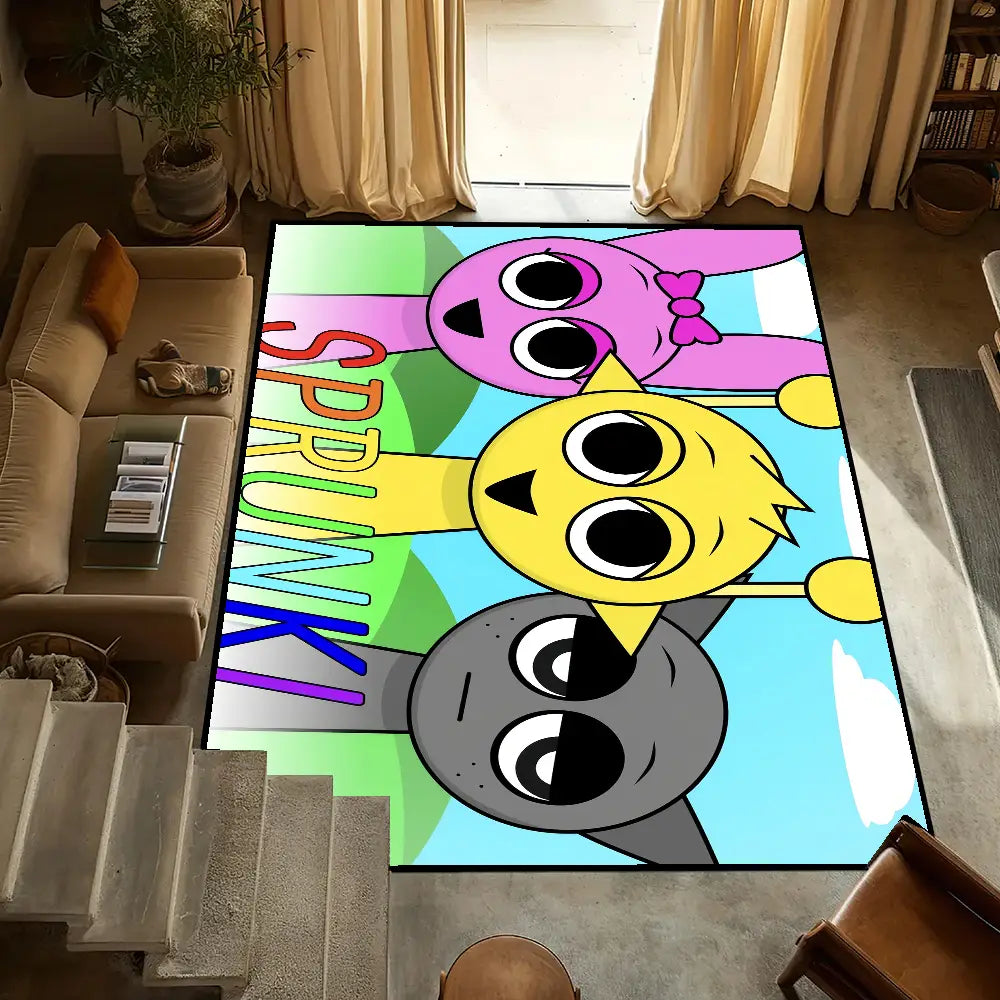 S-Sprunki Incredibox Door Mat Anti-Slip Kitchen Bedroom Music Game Handmade Tufted Rug Carpet Living Room Entrance Decoration