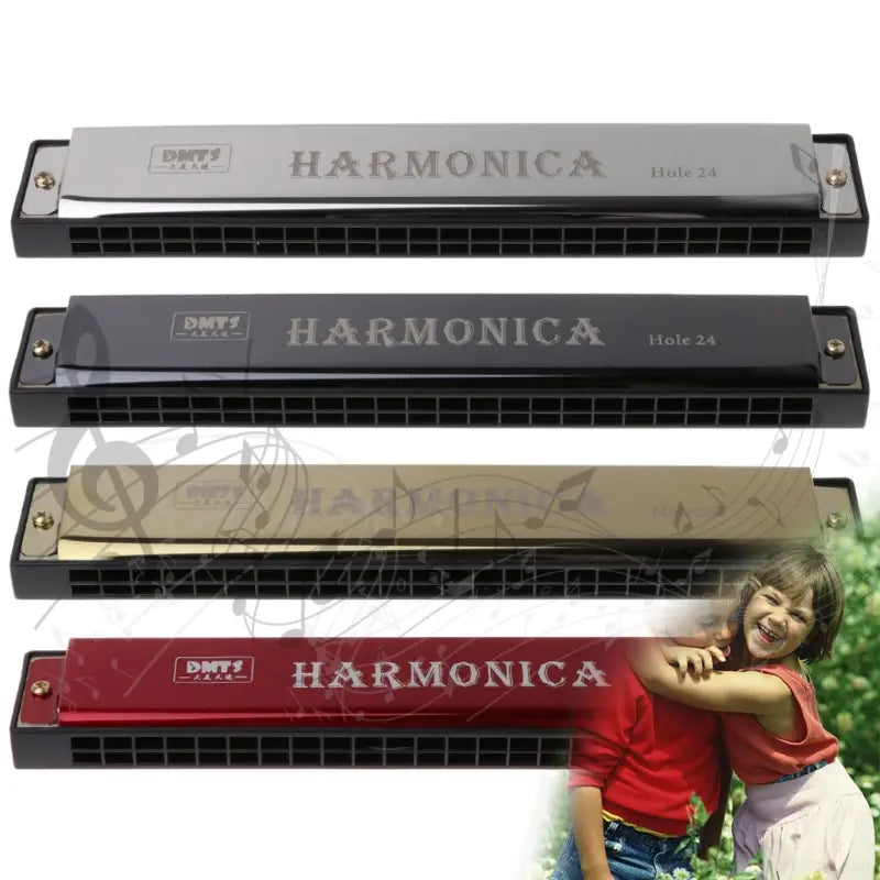 Professional 24 Hole Harmonica Mouth Metal Organ Beginners Musical Instruments Harmonica Harp Harmonium Blues Clues Harmonica