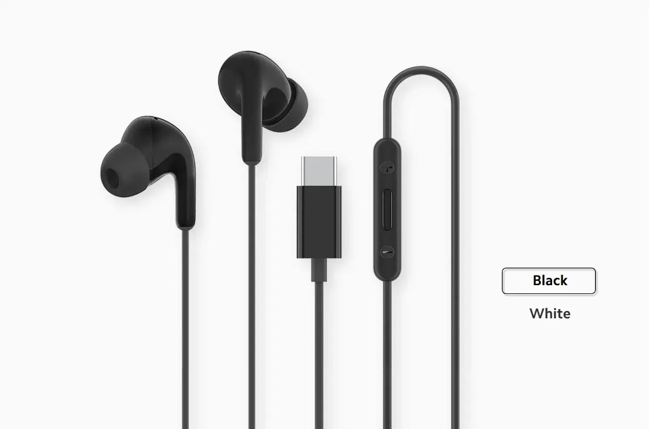 Original Type C Wired Headphones In Ear Headset Wired Earphones with Microphone Stereo Earbuds For Redmi POCO Huawei Samsung