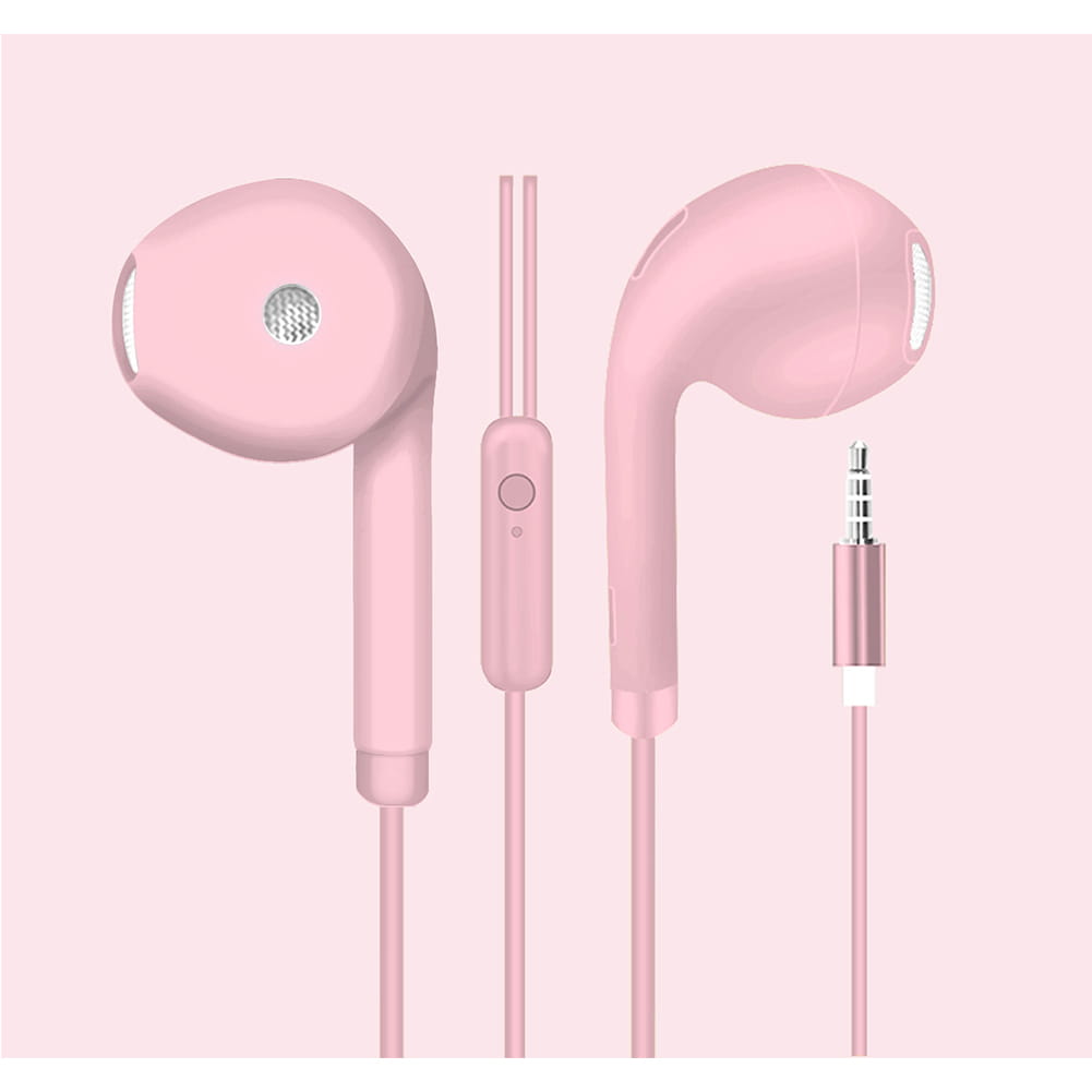 3.5mm Wired Headset Macaron Earphone In-Ear Headphone Music Multicolors 1.2m with Microphone Earphones Universal for Smart Phone