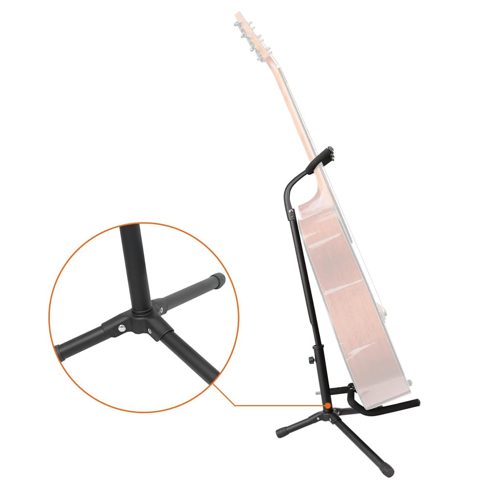 Universal Portable Guitar Stand Collapsible Single Tripod with Safety Lock for Travel Compact Design