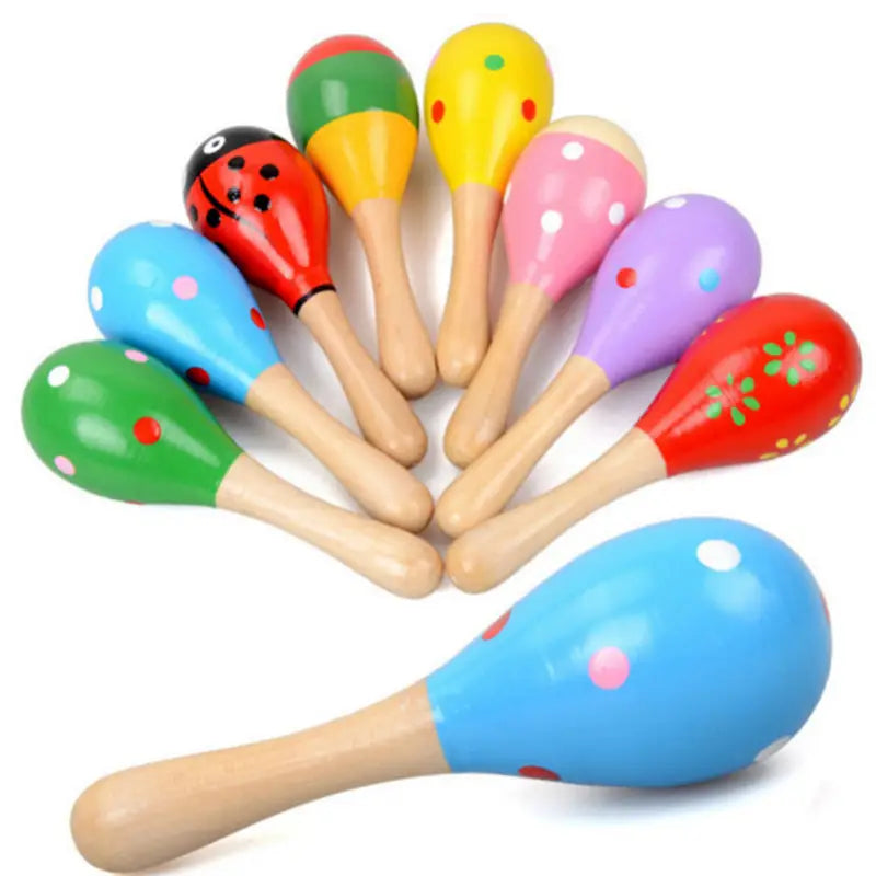 2pcs Sand Hammers Wooden Toys 2Sizes Available Musical Instrument Children Orff Instruments Brain-boosting Montessori Games TMZ
