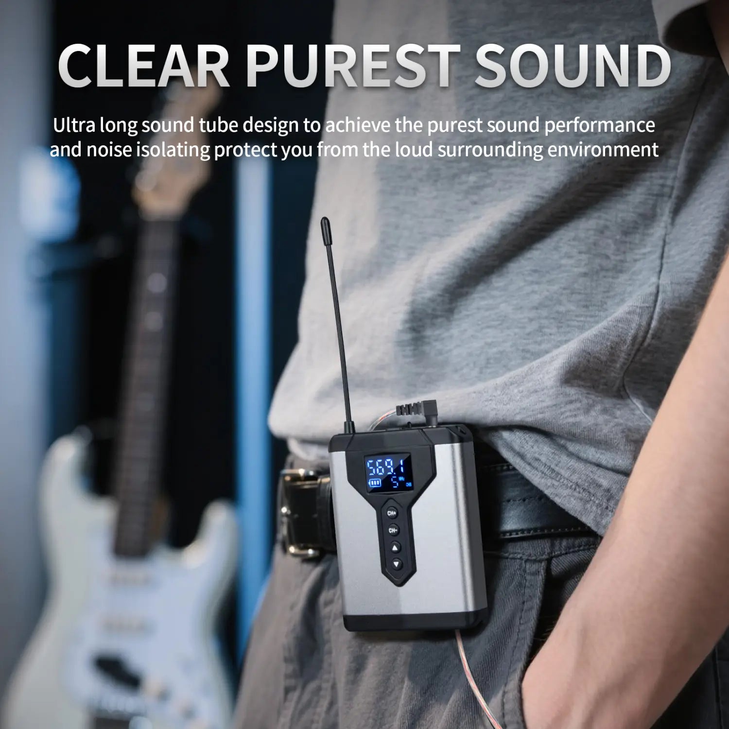 Ear monitoring wireless system Stereo UHF in T9 1/2/4 transmitter and receiver of live music stage performance studio