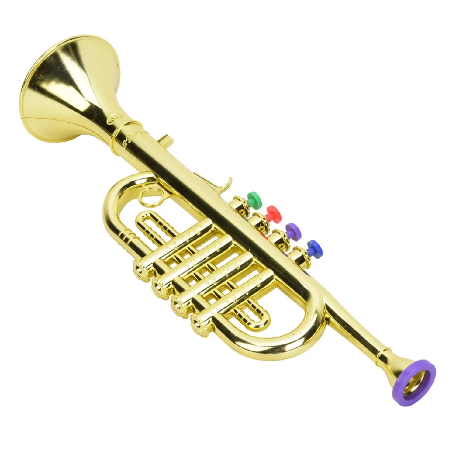Preschool Music Kid Trumpet Golden Coated Plastic Children Preschool Music Gift Wind Instrument