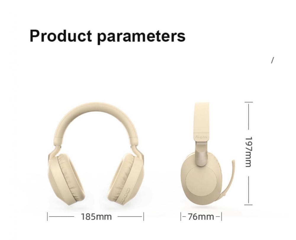 Wireless Bluetooth-Compatible Headset Eearphone with Mic Hands-free HIFI Stereo BT5.1 Over-Ear Headphone for Call and Music