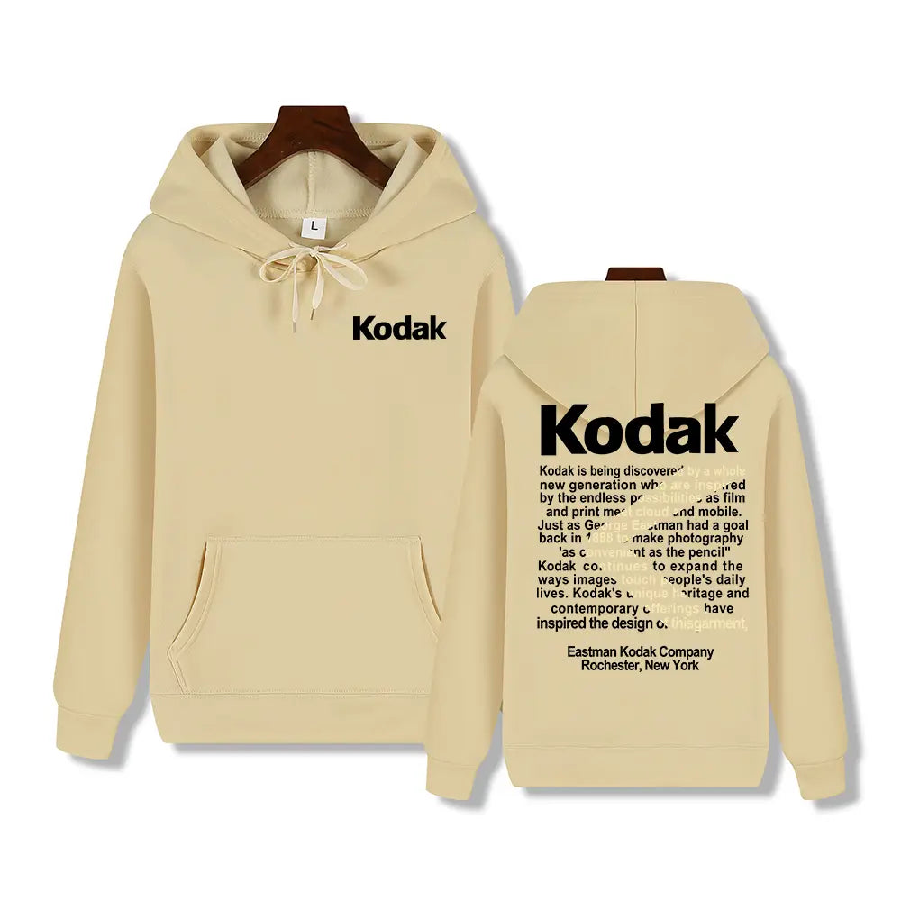 Kodak Brand New Retro Trend Y2K Print Fashion Men‘s Sportswear Autumn Winter Daily Street Casual Comfortable Loose Sports Hoodie