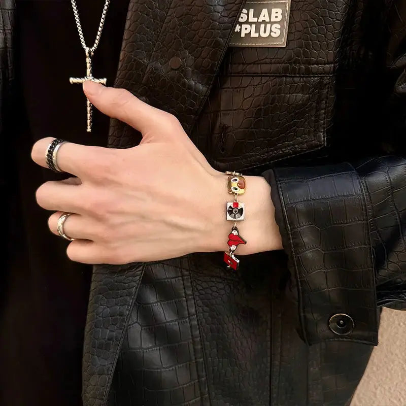 Art Album Bracelets Kawaii Kanyeing Dropouted Bear Vintage Hip Hop Metal Cuff Bangles Jewelrys Men Women Fashion Trendy Chains