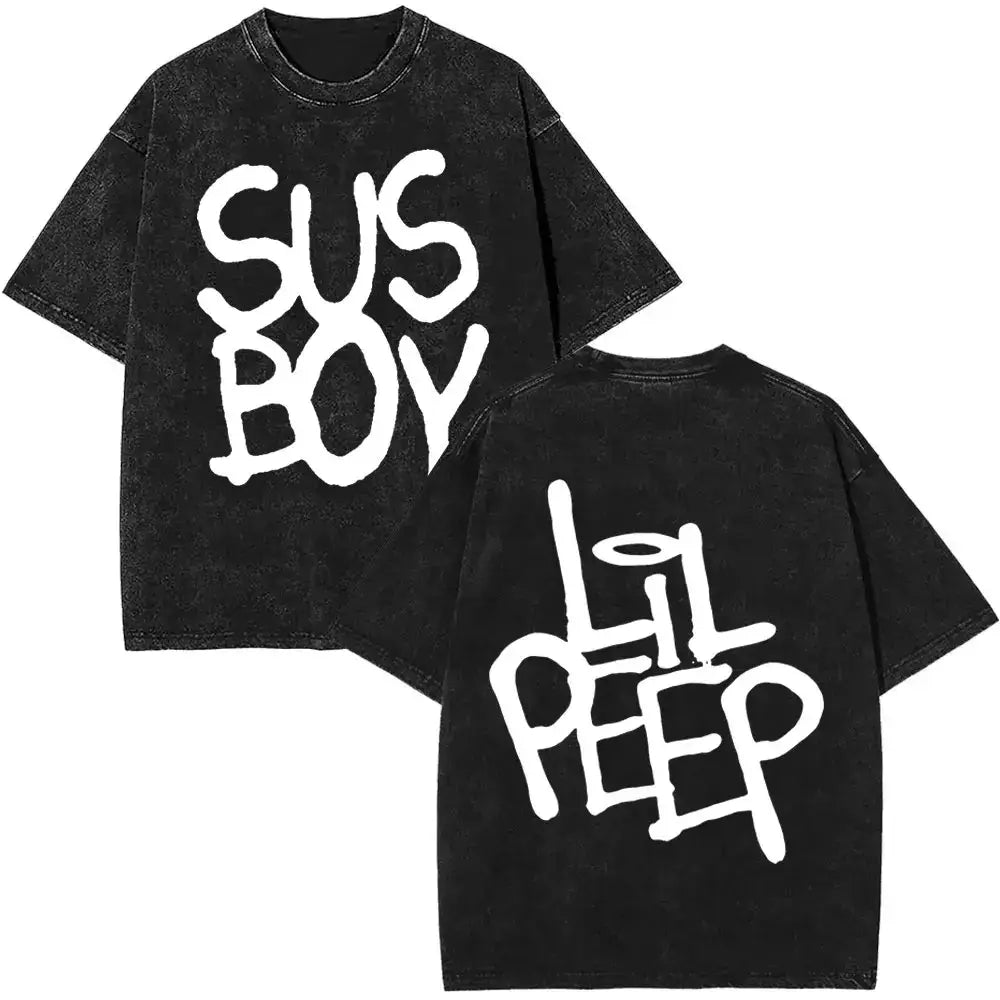 Rapper Lil Peep Music Album Bear Crybaby Vintage T Shirts 2026 summer Men Women Hip Hop Short Sleeve Tops Pop music Streetwear