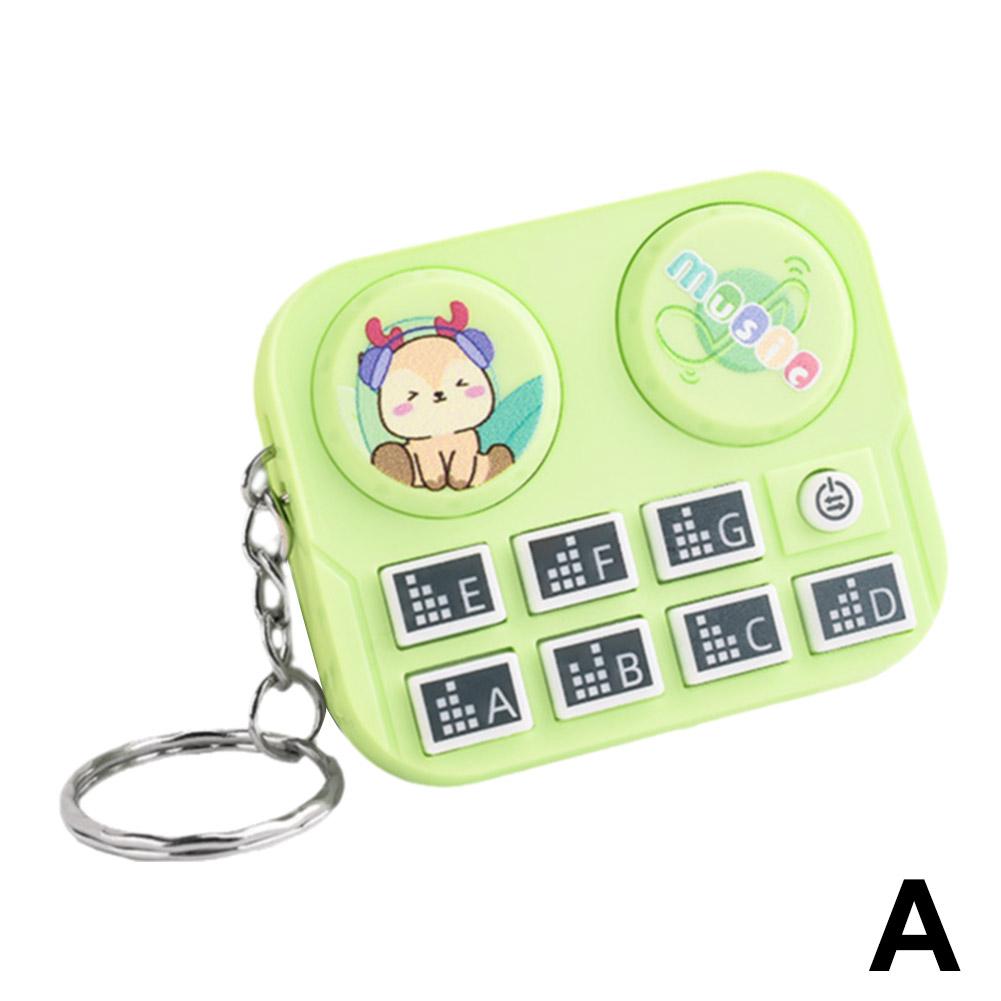 1pc Mini Music DJ Disc Player Keychain Musical Instrument Sound Button Toy Games Children’s Educational Toy Bag Pendant Keychain
