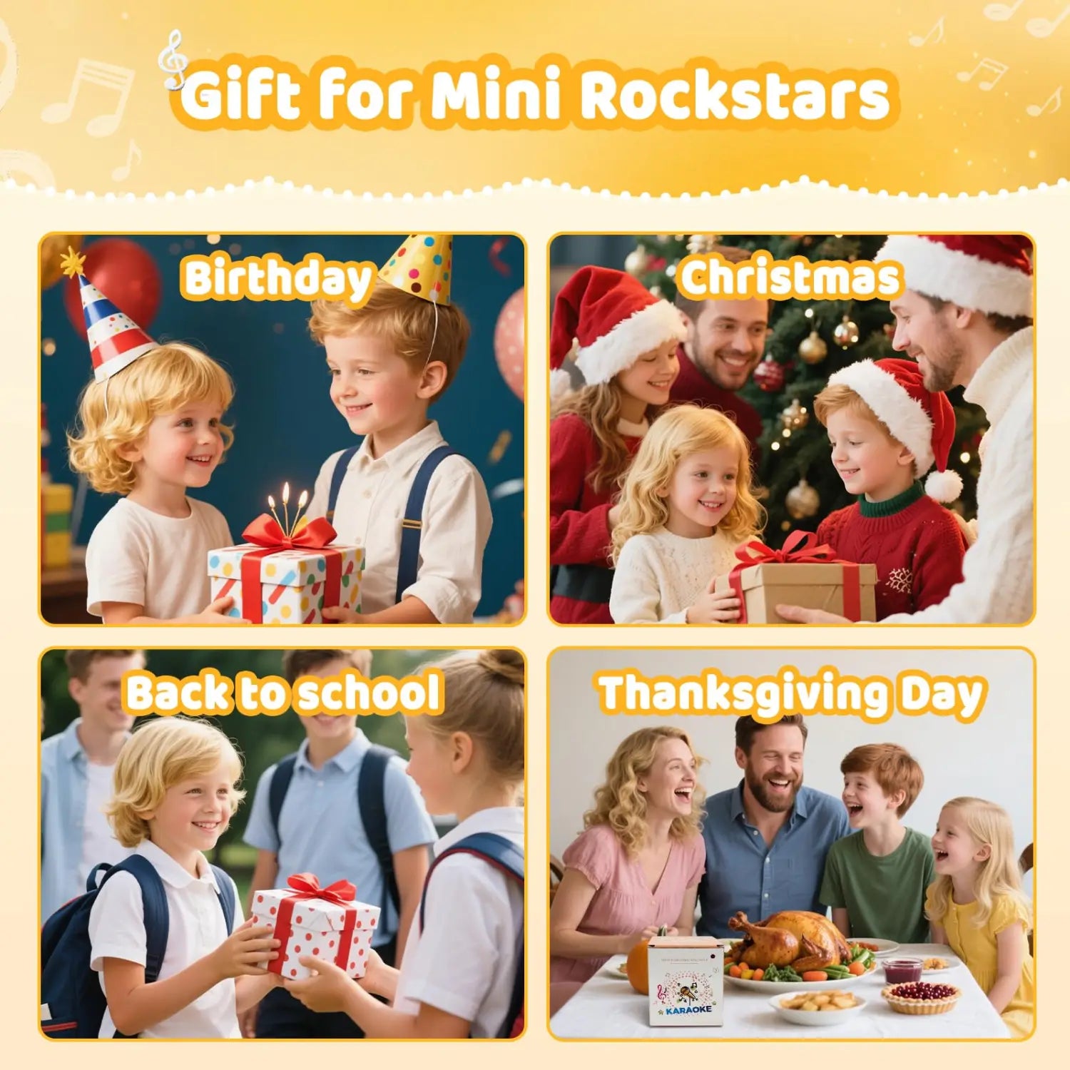 Haomuren Mini Karaoke Machine for Kids Girls Portable All in one Bluetooth Karaoke Speaker with 2 mic for Home Party Toys Gifts