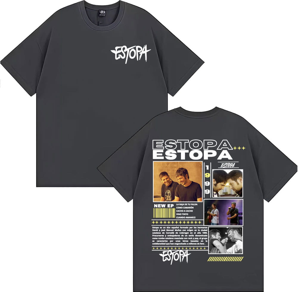 Rapper Estopa Tour Graphics T-shirts Men Fashion Hip Hop High Street T Shirt Summer Tops Oversized T-shirt Streetwear
