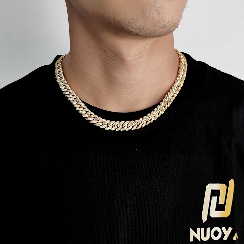 10mm Hip Hop Cubic Zircon CZ Iced Out Bubbles Cuban Link Chain Necklace For Men Women Jewelry Birthday personalized Gift
