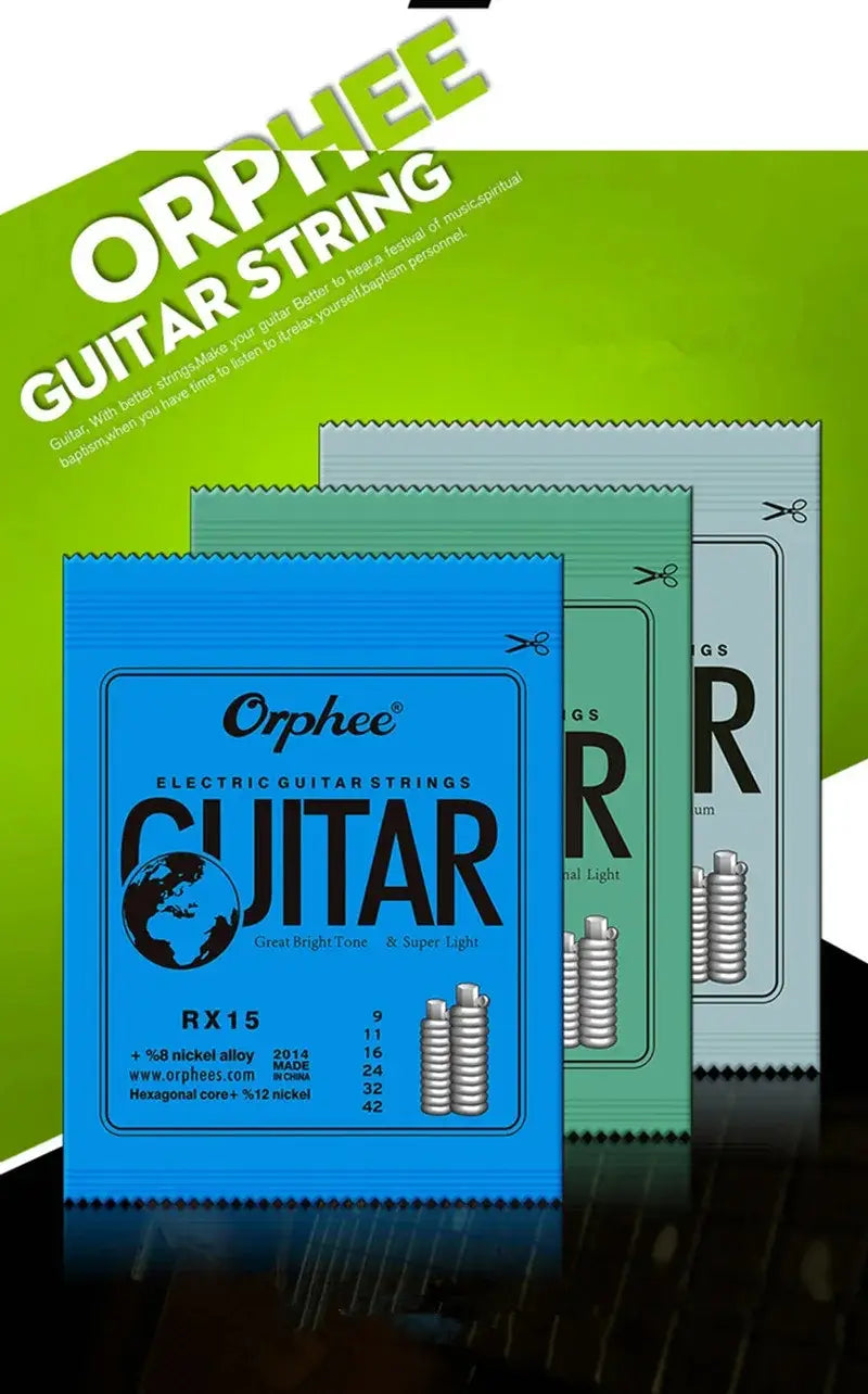 Orphee RX15 17 19 Electric Guitar Strings Nickel Alloy Super Light Tension Musical Instruments Accessories