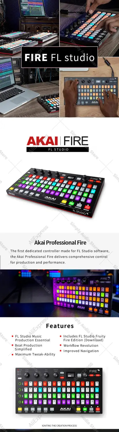 akai professional mpk mini play mk3 plus midi keyboard piano arranger music controller
