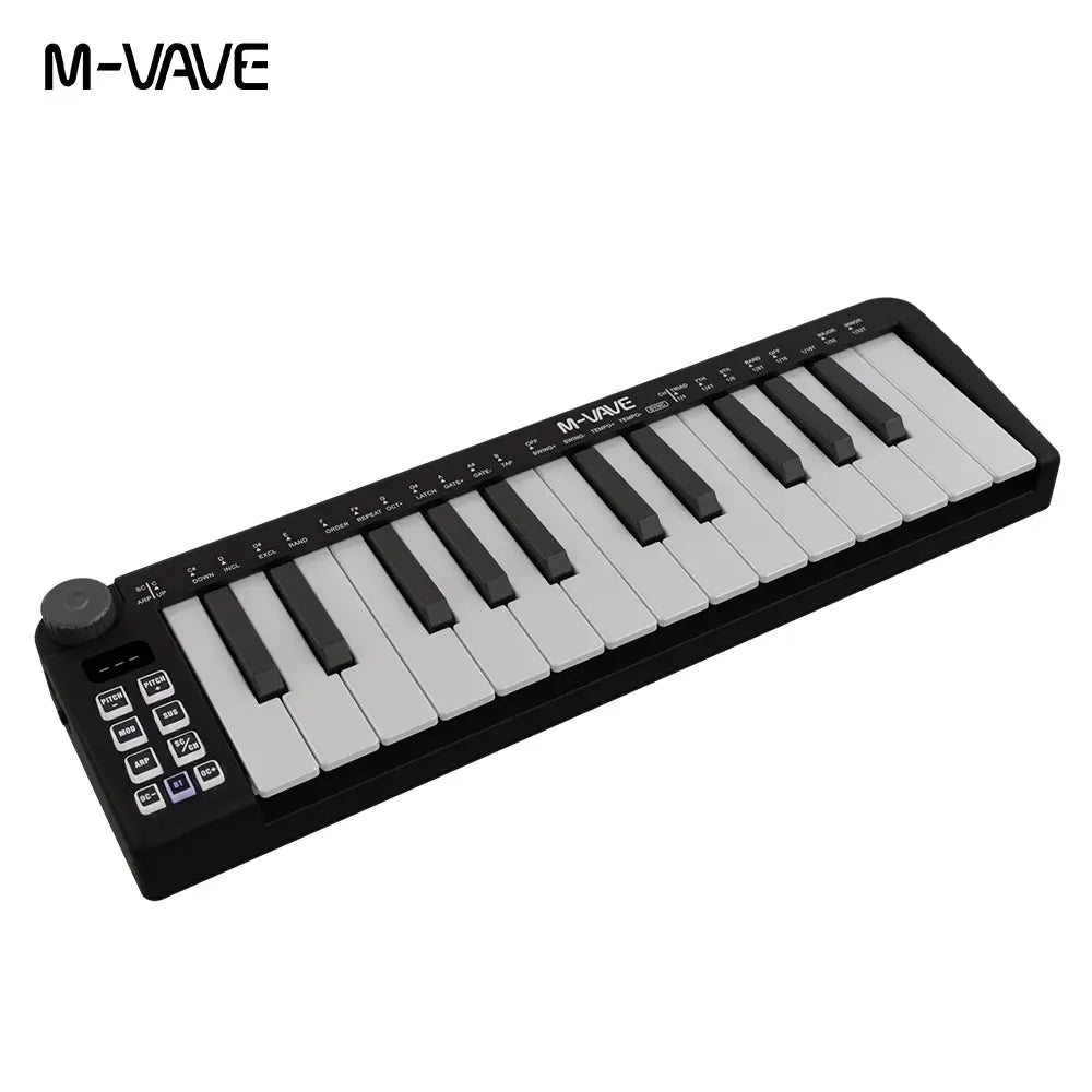 M-VAVE SMK-25mini MIDI Keyboard Rechargeable 25-Key MIDI Control Keyboard instrument Mini Portable USB Keyboard MIDI Controller