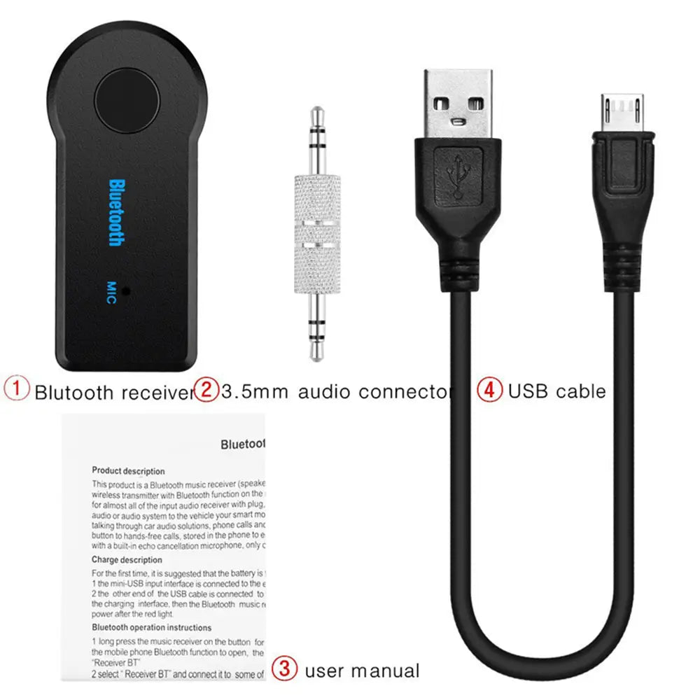 Wireless Bluetooth-compatible 5.0 Receiver Adapter 3.5mm Jack For Car Music Audio Aux A2dp Headphone Reciever