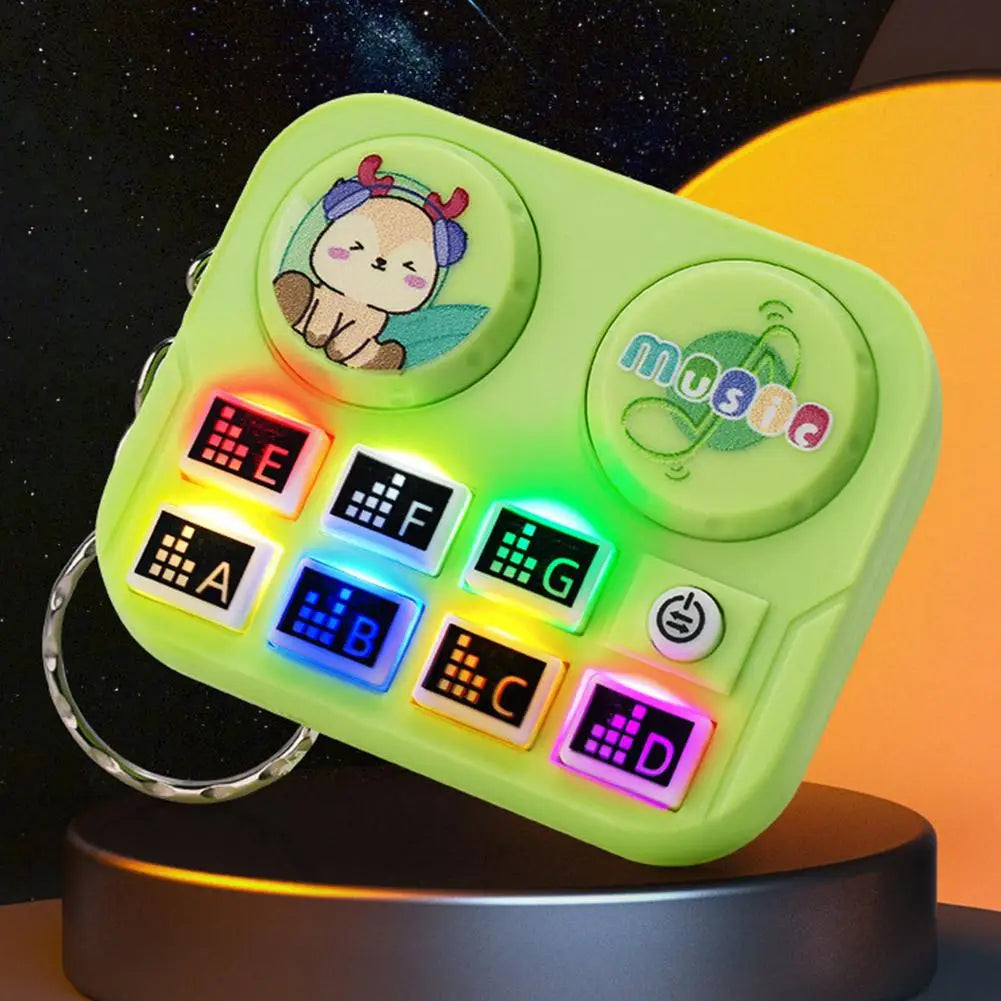 1pc Mini Music DJ Disc Player Keychain Musical Instrument Sound Button Toy Games Children’s Educational Toy Bag Pendant Keychain