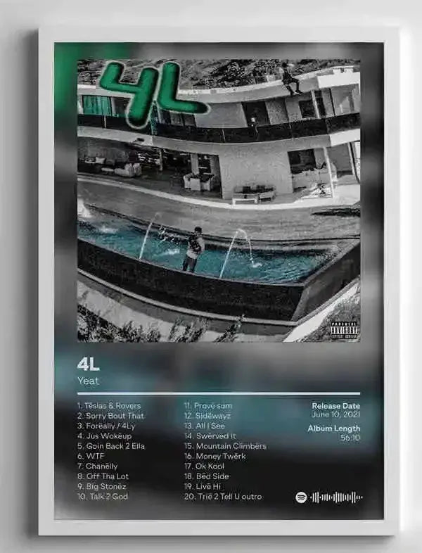 American Hip Hop Rapper Star Yeat Aesthetic Music Album Canvas Painting Posters and Prints Wall Art for Living Room Decoration