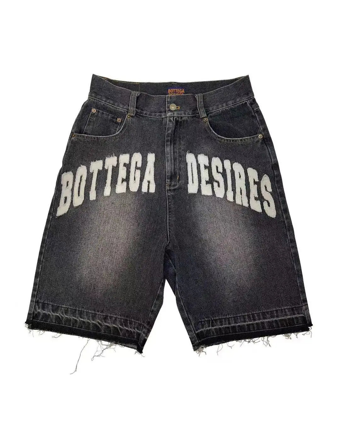 American Style Harajuku Retro Denim Shorts with Letter Embroidery Oversized Jeans Men Y2k Loose Casual Versatile Shorts Woman