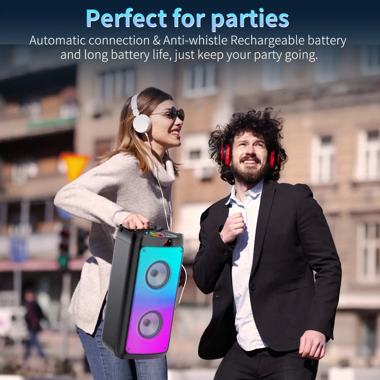 T10-TKaraoke Machine with2Wireless Microphones,Portable Bluetooth Speaker for Adults& Kids,Big Party PA System with Disco Lights