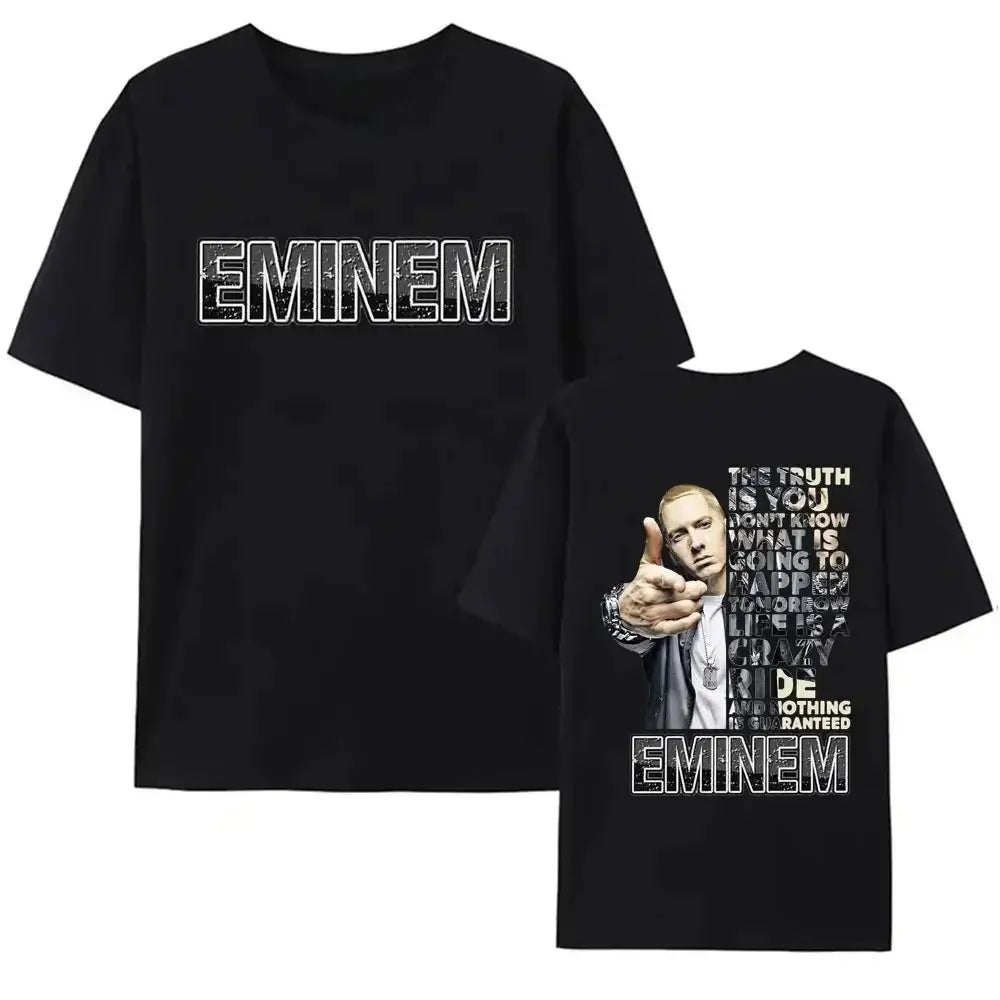 Men Women’s Hip Hop Trend Short Sleeve Tshirt Rapper Eminem New Album Graphic Print T-shirts Summer Cotton T Shirt for Fans Gift